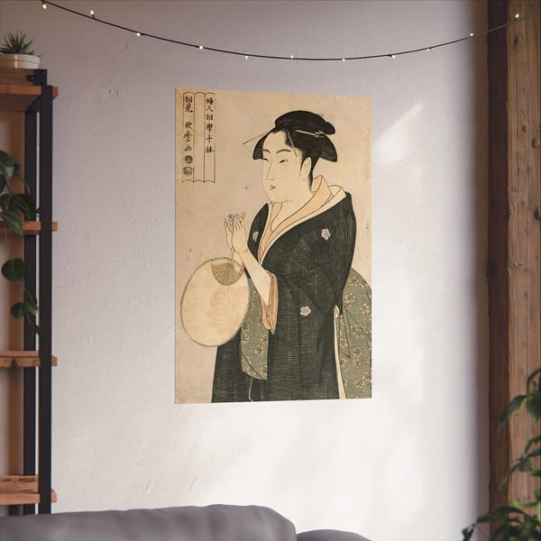 802744094691101106_2048.jpeg Woman Holding a Fan - Kitagawa Utamaro (c. 1793) - Japanese Woodblock Poster Print