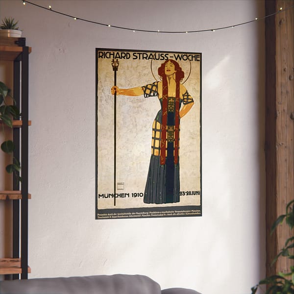 8070551922816329183_2048.jpeg Richard Strauss-Woche opera, Munich – Ludwig Hohlwein (1910) – Art Nouveau Poster Print