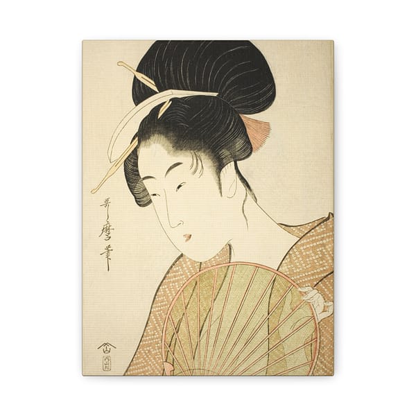8076270983107101048_2048.jpeg Woman Holding a Round Fan - Kitagawa Utamaro (c. 1792-1802) - Japanese Woodblock Canvas Print