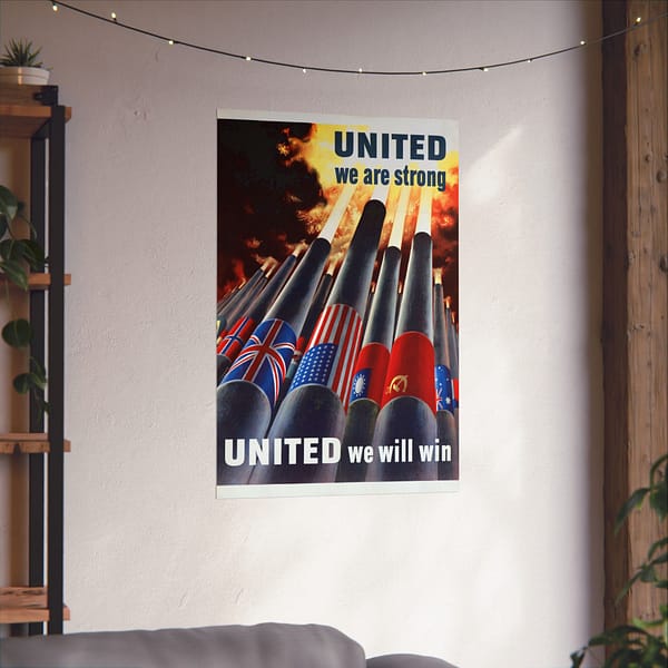 8332688638855024023_2048.jpeg United We Are Strong - United We Will Win - Henry Koerner (1943) - Patriotic WWII Poster Print