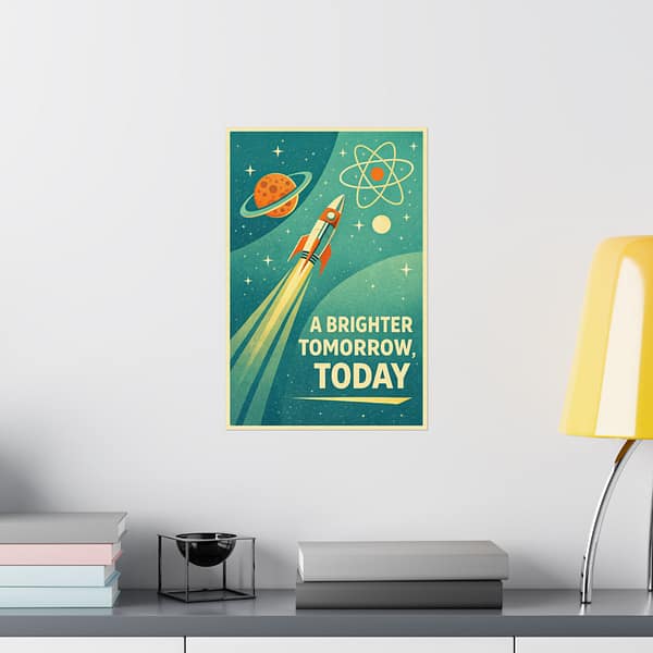 8410202675918388627_2048.jpeg A Brighter Tomorrow, Today – LUNE Original – Atomic Age Poster Print