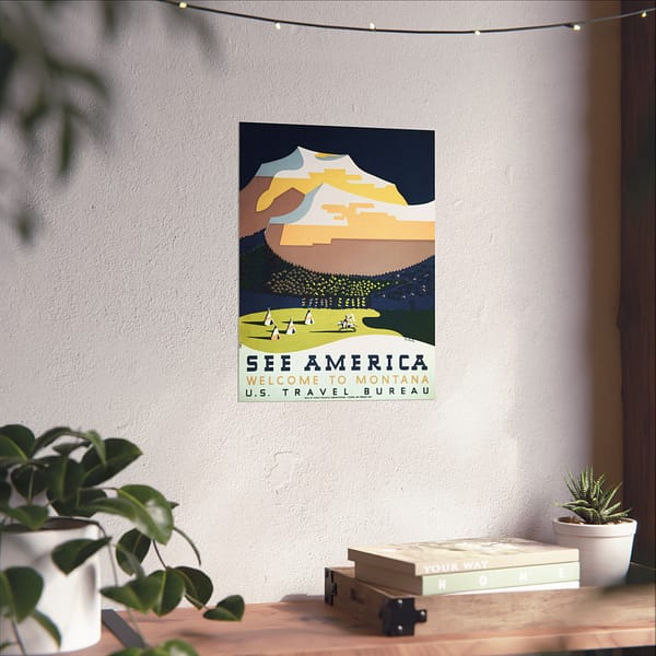 8468996808034230204_2048.jpeg See America: Welcome to Montana – Works Progress Administration (c. 1930s) – Vintage Travel Poster Print