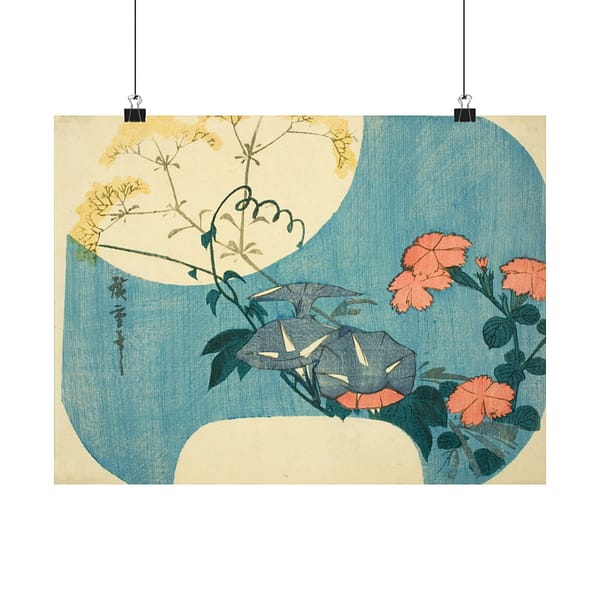 8490174209395962326_2048.jpeg Morning Glories, Pinks, and Maiden Flower - Utagawa Hiroshige (c. 1830-1844) - Japanese Woodblock Poster Print