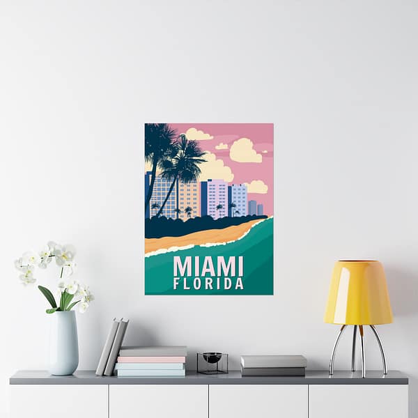 856217331366700358_2048.jpeg Miami, Florida - LUNE Original - Vintage Style Travel Poster Print
