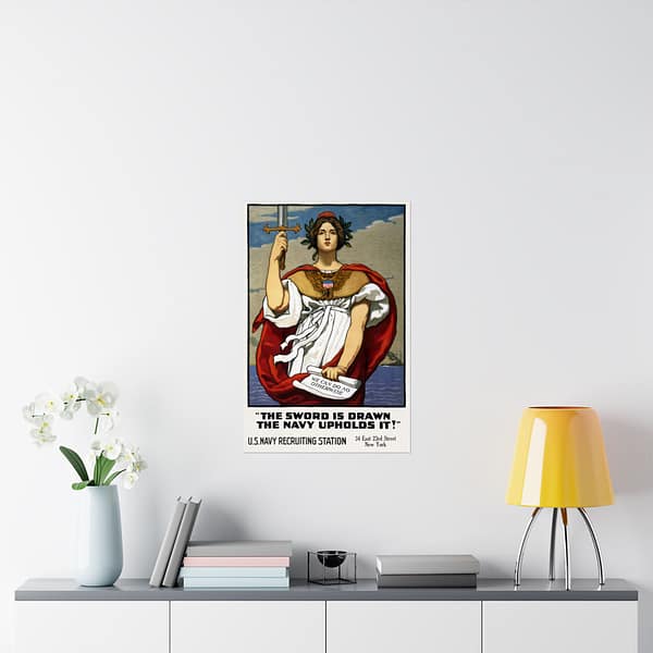 8637439871282596870_2048.jpeg The Sword is Drawn, the Navy Upholds it! - Kenyon Cox (1917) - Patriotic WWI Poster Print