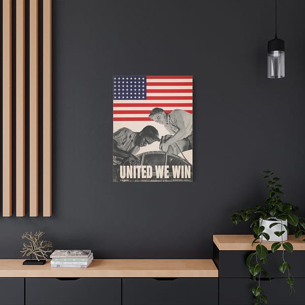 8638499602799677919_2048.jpeg United We Win - War Manpower Commission - Howard Liberman (1943) - Patriotic WWII Canvas Print
