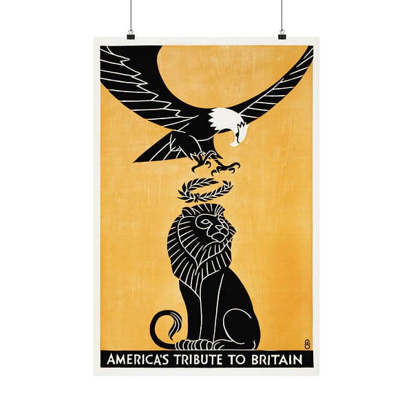 8741676405957018056_2048.jpeg America's tribute to Britain - Fred G. Cooper (1918) - Patriotic WWII Poster Print