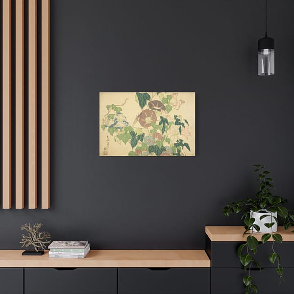 875201387607404834_2048.jpeg Morning Glories and Tree Frog - Katsushika Hokusai (c. 1833-34) - Japanese Woodblock Canvas Print