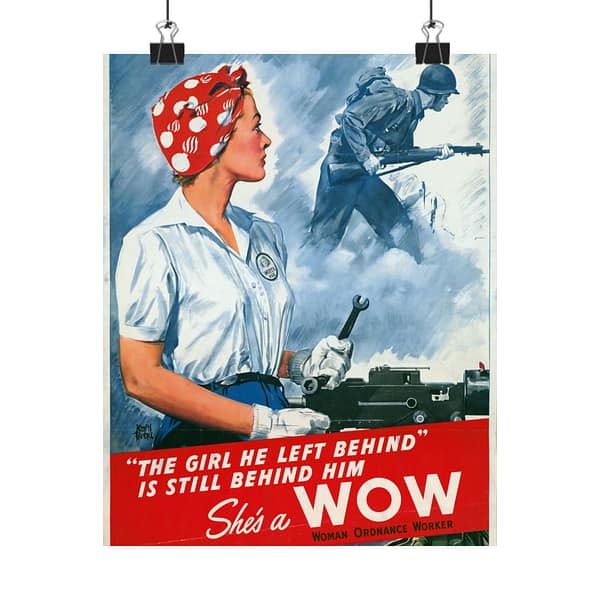 8803803259665622514_2048-1.jpeg The girl he left behind is still behind him - She's a WOW - Adolph Treidler (1943) - Patriotic WWII Poster Print