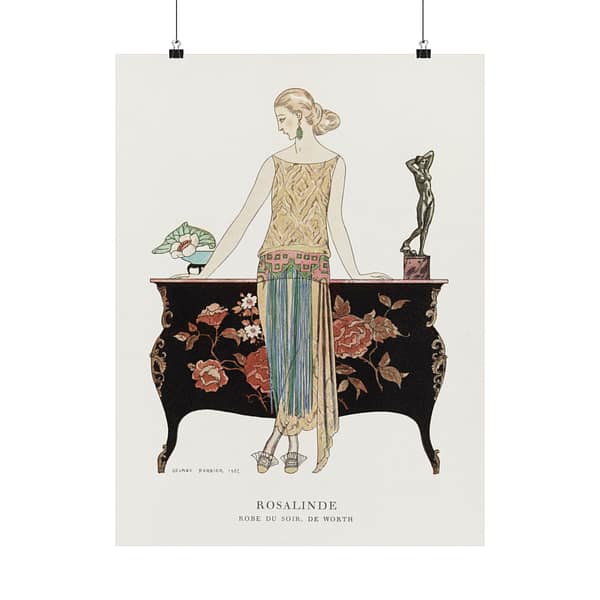 8926521758229429305_2048.jpeg Rosalinde, Robe du soir - George Barbier (1922) - Art Deco Poster Print