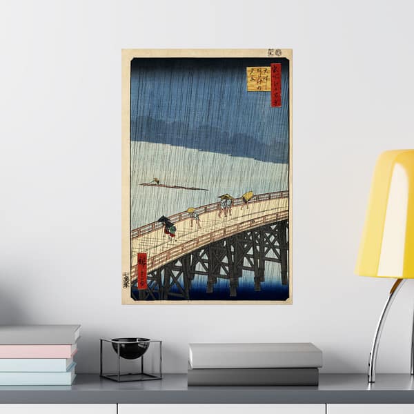 9004999878126179682_2048.jpeg Sudden Shower over Shin-Ōhashi Bridge and Atake – Utagawa Hiroshige (1857) – Japanese Woodblock Poster Print