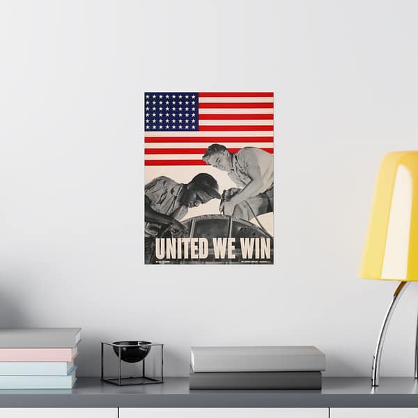 9069122136103955542_2048.jpeg United We Win - War Manpower Commission - Howard Liberman (1943) - Patriotic WWII Poster Print