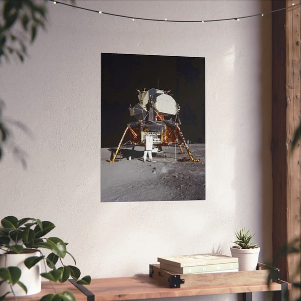 9346457686095649701_2048.jpeg Apollo 11 Lunar Lander, Buzz Aldrin on the Moon – NASA Photograph (1969) – Space Age Poster Print
