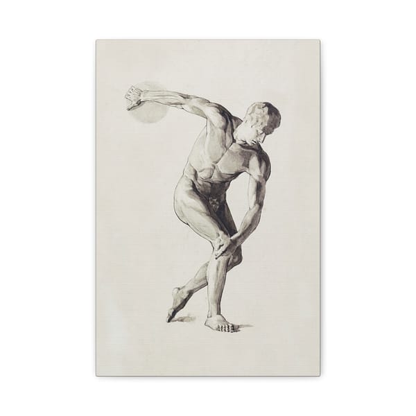 9450652716639568465_2048.jpeg Gipsmodel van Discuswerper - Male Anatomical Study - Jan Veth (c. 1874-1925) - Vintage Art Canvas Print