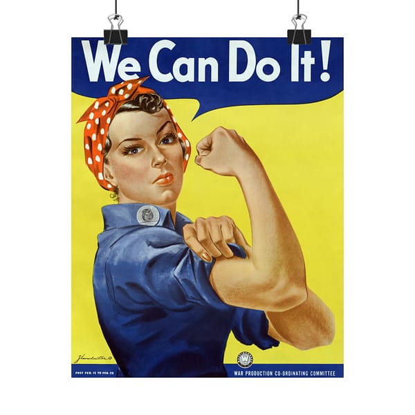 9517602159709774126_2048.jpeg We Can Do It! Rosie the Riveter - J. Howard Miller (1942-1945) - Patriotic WWII Poster Print