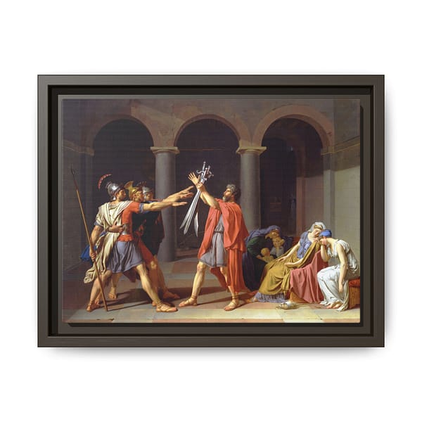 9811243334641643789_2048.jpeg Oath of the Horatii – Jacques-Louis David (1784) – Classical Framed Canvas Print