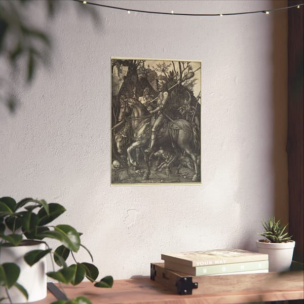 9817473138655916102_2048.jpeg Knight, Death, and the Devil – Albrecht Dürer (1513) – Renaissance Poster Print