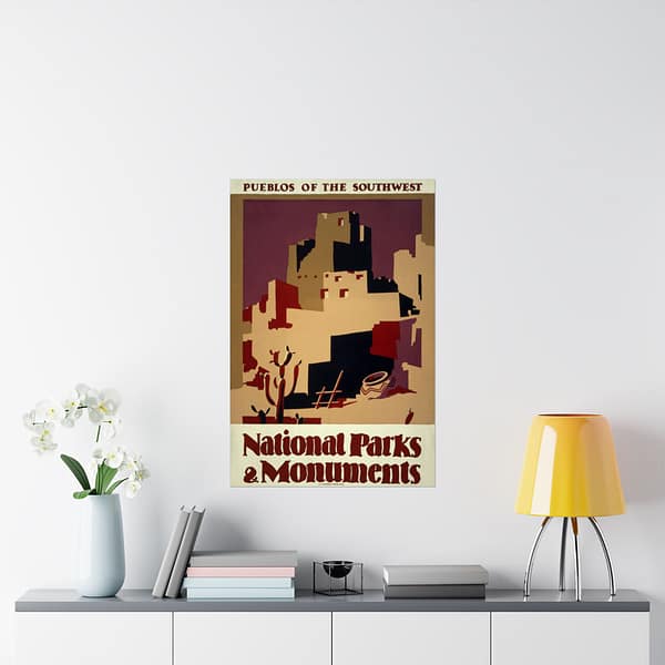 9823550602609331628_2048.jpeg Pueblos of the Southwest: National Parks & Monuments – Works Progress Administration (c. 1930s) – Vintage Travel Poster Print