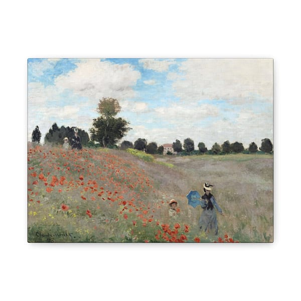 10036588814235019025_2048.jpeg The Poppy Field near Argenteuil - Claude Monet (1873) - Impressionist Canvas Print