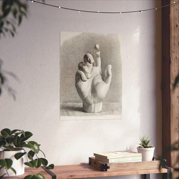 10083392887238169473_2048.jpeg A Hand, Drawn After Plaster - Dankvart Dreyer (1833) - Vintage Art Poster Print