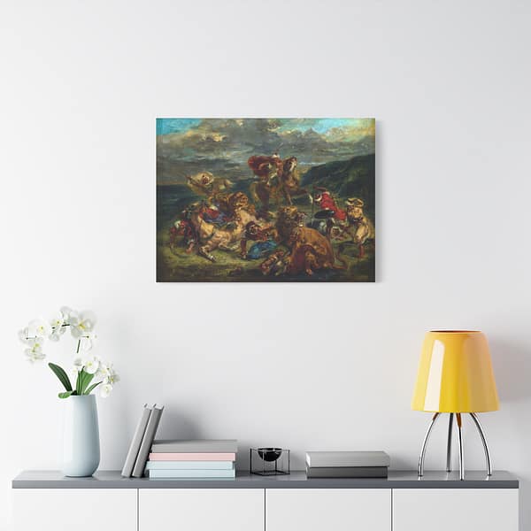 10585161074962608120_2048.jpeg The Lion Hunt - Eugène Delacroix (c. 1860-61) - Classical Canvas Print
