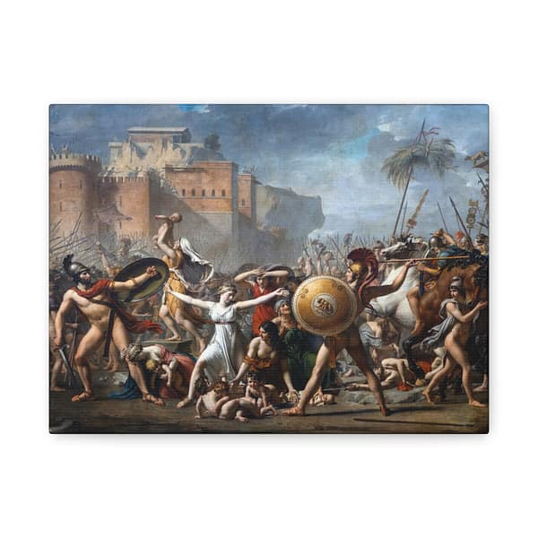 10792201329587022000_2048.jpeg The Intervention of the Sabine Women - Jacques-Louis David (1799) - Classical Canvas Print