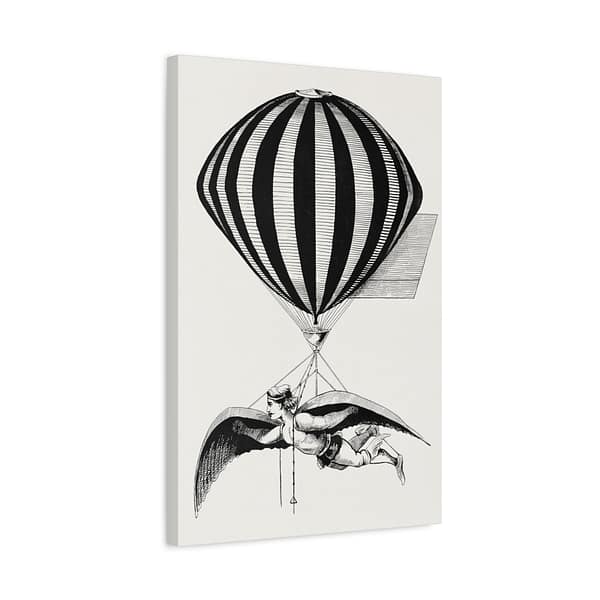 11328759391450205964_2048.jpeg Aerialist with Wings and Balloon (1870) - Vintage Art Canvas Print