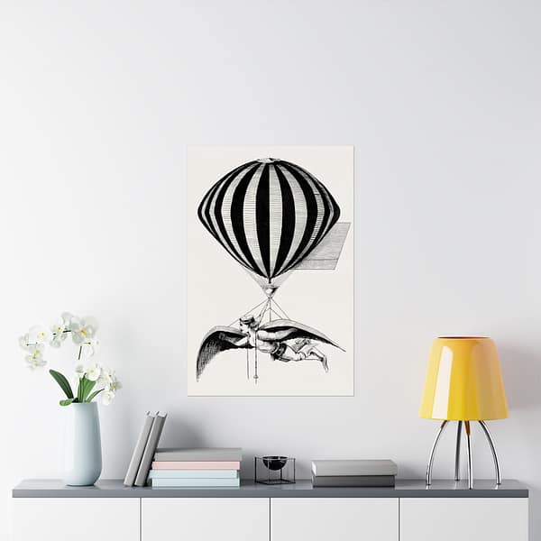 11948149629830501671_2048.jpeg Aerialist with Wings and Balloon (1870) - Vintage Art Poster Print