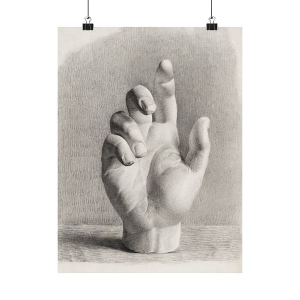 12296463935672366256_2048.jpeg A Hand, Drawn After Plaster - Dankvart Dreyer (1833) - Vintage Art Poster Print