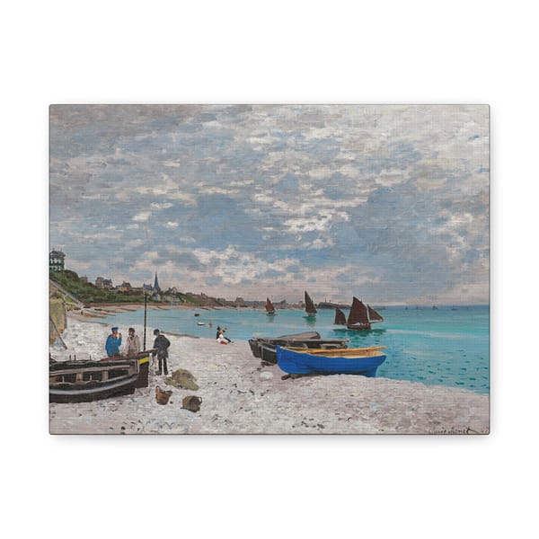 12720959476703800049_2048.jpeg The Beach at Sainte-Adresse - Claude Monet (1867) - Impressionist Canvas Print