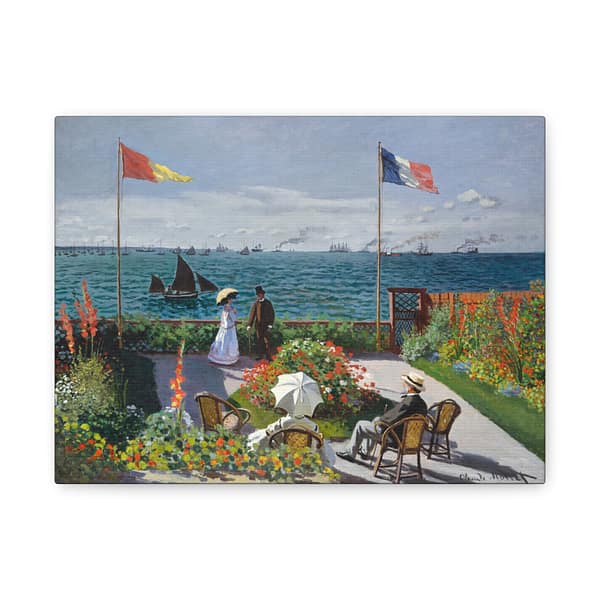 12754931782616053685_2048-2.jpeg Garden at Sainte-Adresse - Claude Monet (1867) - Impressionist Canvas Print