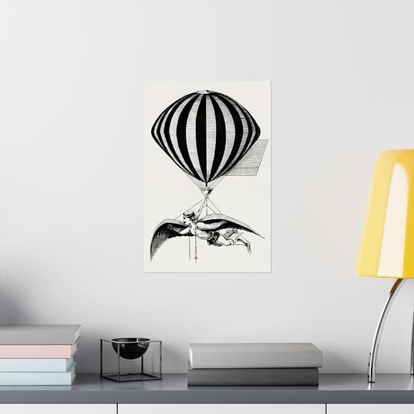 12907863546271366838_2048.jpeg Aerialist with Wings and Balloon (1870) - Vintage Art Poster Print