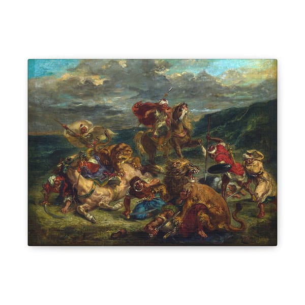 13094010796722089015_2048.jpeg The Lion Hunt - Eugène Delacroix (c. 1860-61) - Classical Canvas Print