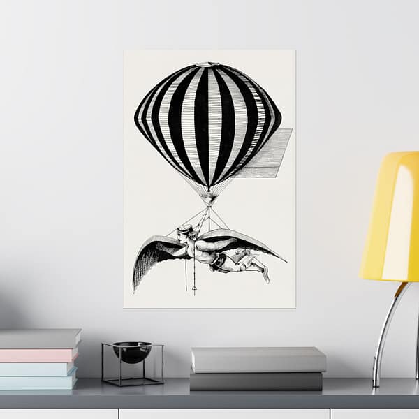 13386486758893733505_2048.jpeg Aerialist with Wings and Balloon (1870) - Vintage Art Poster Print