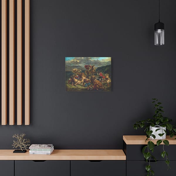 13472906189210048174_2048.jpeg The Lion Hunt - Eugène Delacroix (c. 1860-61) - Classical Canvas Print