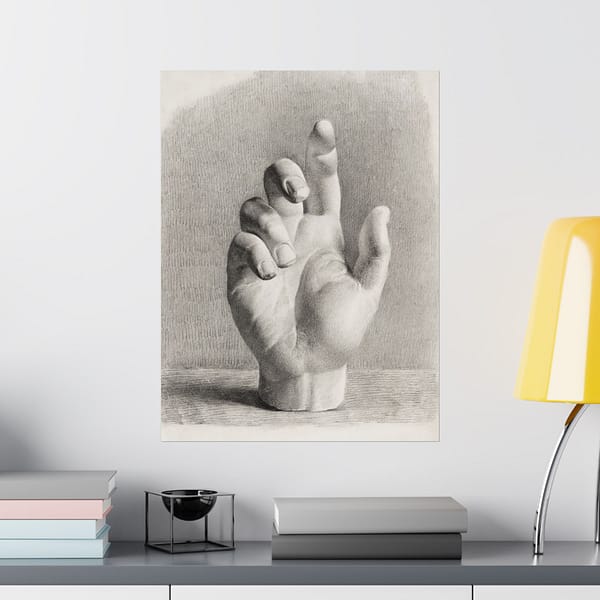 14179893634915865777_2048.jpeg A Hand, Drawn After Plaster - Dankvart Dreyer (1833) - Vintage Art Poster Print