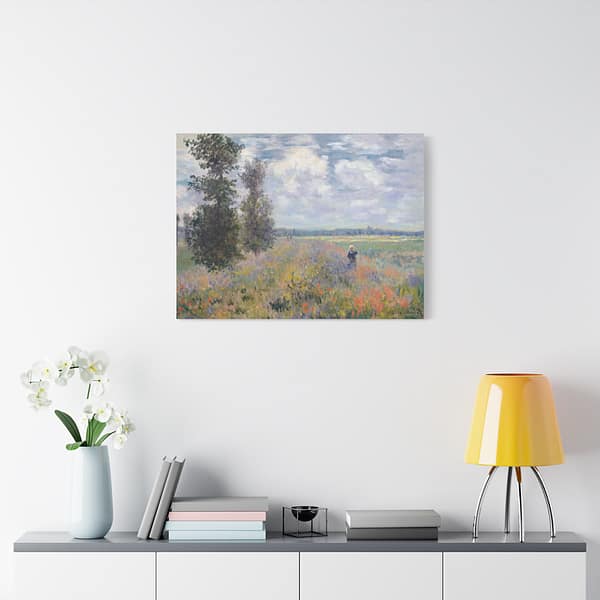 15047075890941871898_2048-1.jpeg Poppy Fields near Argenteuil - Claude Monet (1875) - Impressionist Canvas Print