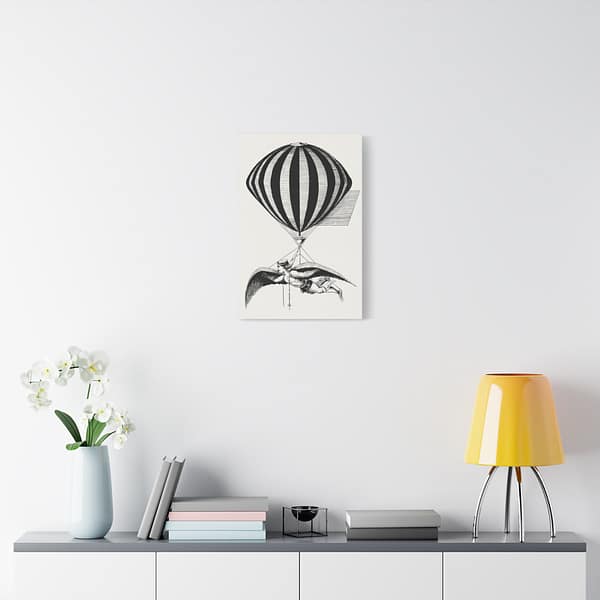 15070944178694125893_2048.jpeg Aerialist with Wings and Balloon (1870) - Vintage Art Canvas Print