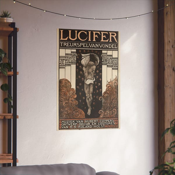 15826748543475958303_2048.jpeg Lucifer - Mourning Game of Vondel (Treurspel van Vondel) - Richard Roland Holst (1910) - Art Nouveau Poster Print