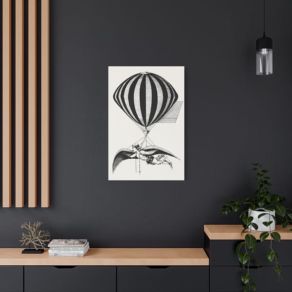 16112872432409365573_2048.jpeg Aerialist with Wings and Balloon (1870) - Vintage Art Canvas Print