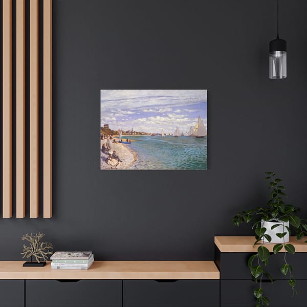 16152895280471880814_2048.jpeg Regatta at Sainte-Adresse - Claude Monet (1867) - Impressionist Canvas Print