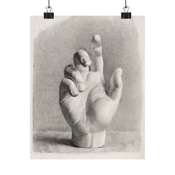 16554103335988934767_2048.jpeg A Hand, Drawn After Plaster - Dankvart Dreyer (1833) - Vintage Art Poster Print