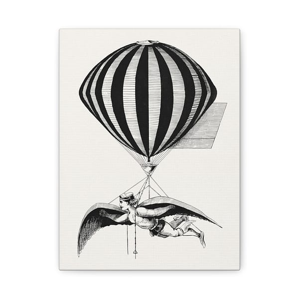 17602039496312062611_2048.jpeg Aerialist with Wings and Balloon (1870) - Vintage Art Canvas Print