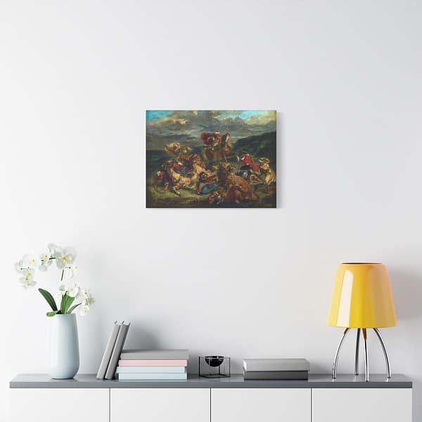 2882696335073074735_2048.jpeg The Lion Hunt - Eugène Delacroix (c. 1860-61) - Classical Canvas Print