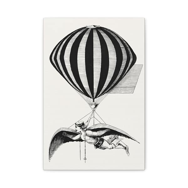 2997188755541952720_2048.jpeg Aerialist with Wings and Balloon (1870) - Vintage Art Canvas Print