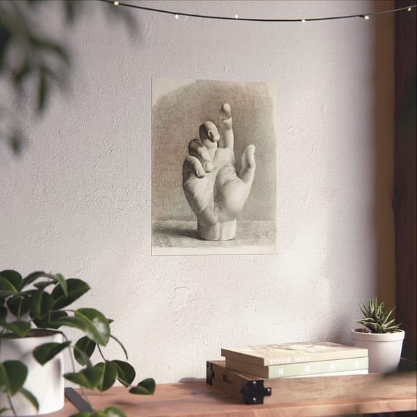 3964267066556471735_2048.jpeg A Hand, Drawn After Plaster - Dankvart Dreyer (1833) - Vintage Art Poster Print