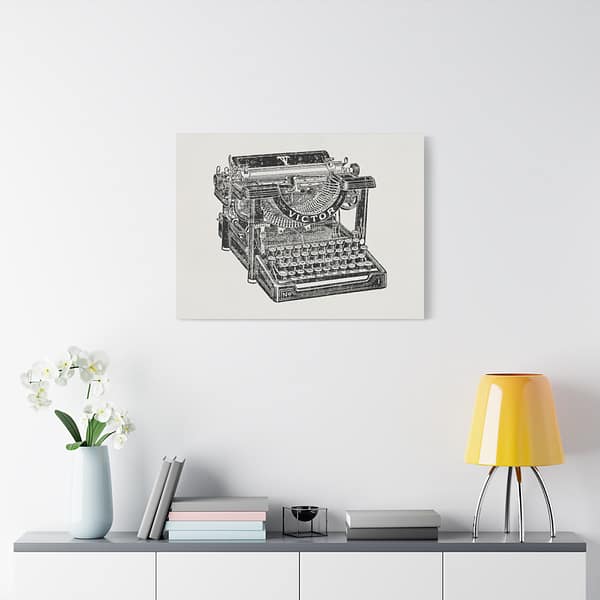 4105888577012811723_2048.jpeg Victor Typewriter - Ad Excerpt from World Almanac and Encyclopedia (1908) - Vintage Art Canvas Print