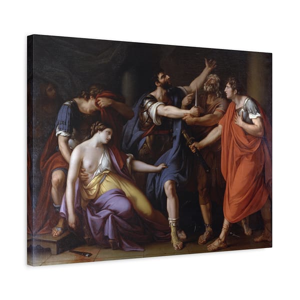 4121345252687262560_2048.jpeg The Oath of Brutus (Death of Lucretia) - Gavin Hamilton (c. 1763-67) - Classical Canvas Print