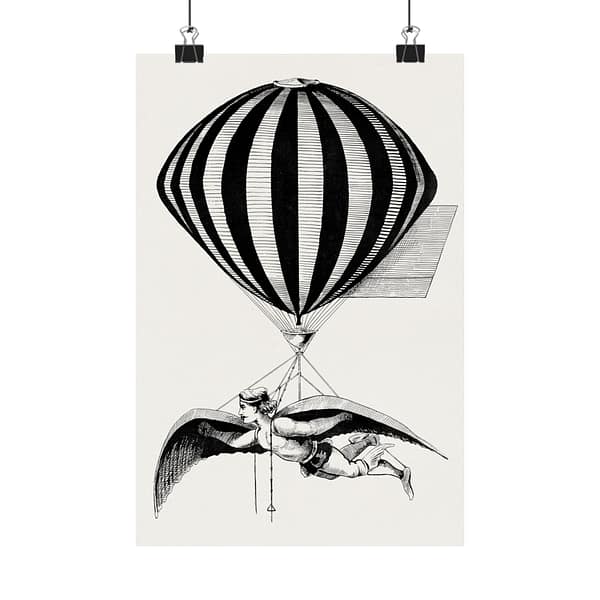 5166966744329533477_2048.jpeg Aerialist with Wings and Balloon (1870) - Vintage Art Poster Print