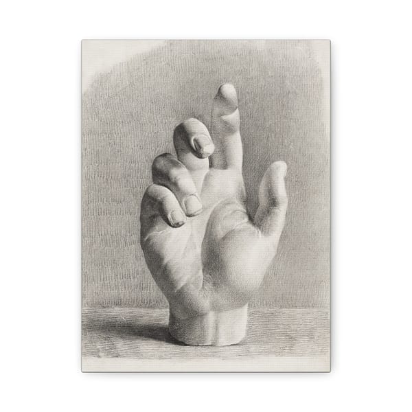 5649401187266755825_2048.jpeg A Hand, Drawn After Plaster - Dankvart Dreyer (1833) - Vintage Art Canvas Print